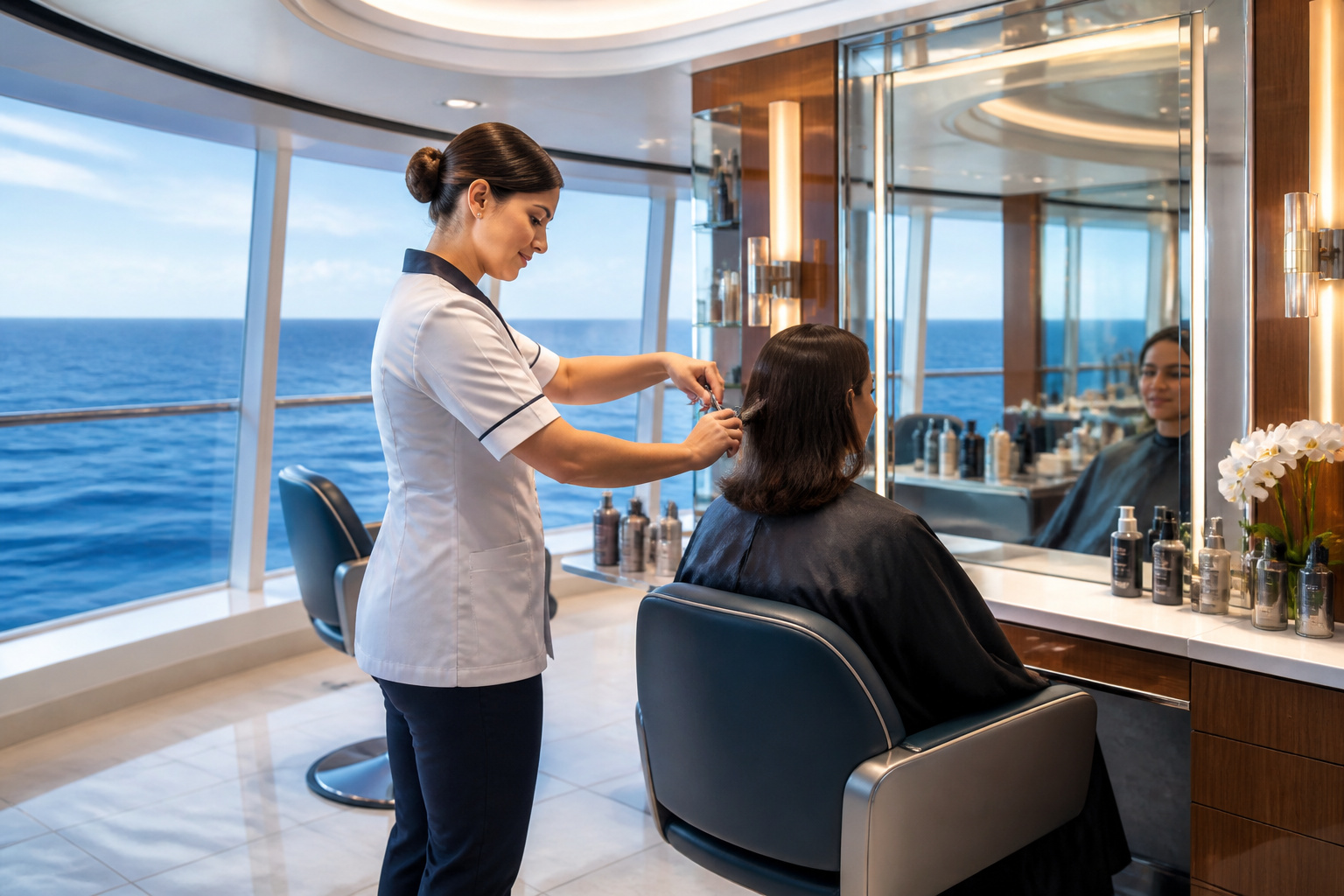 Coiffure de luxe en mer