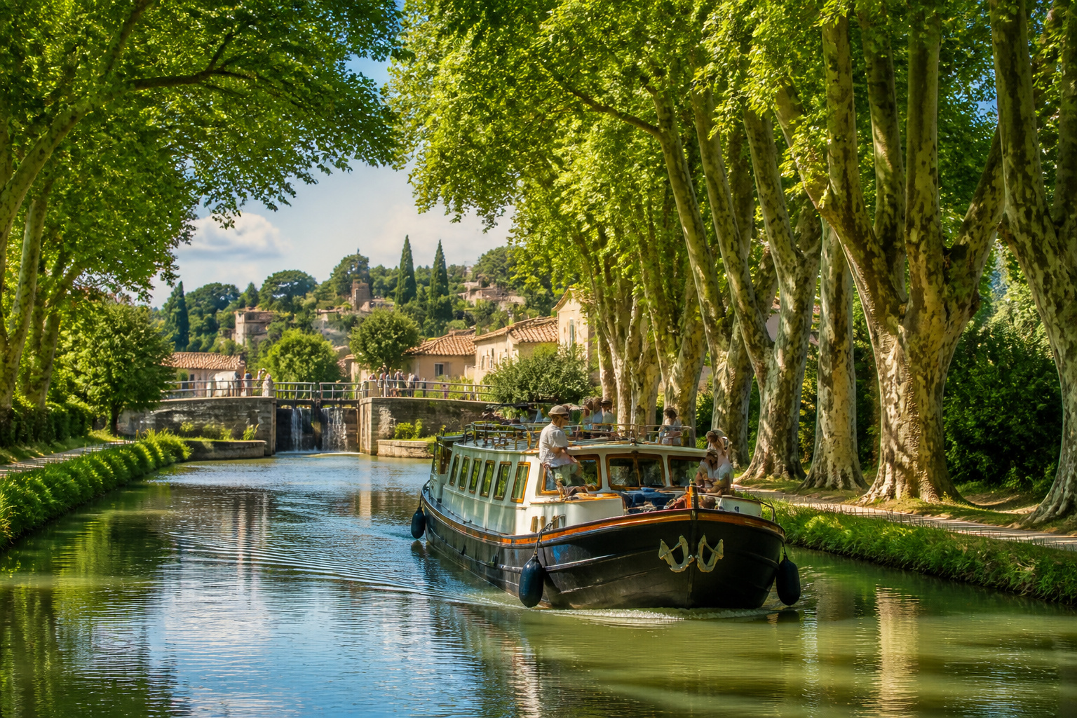 Peniche sur le canal du midi