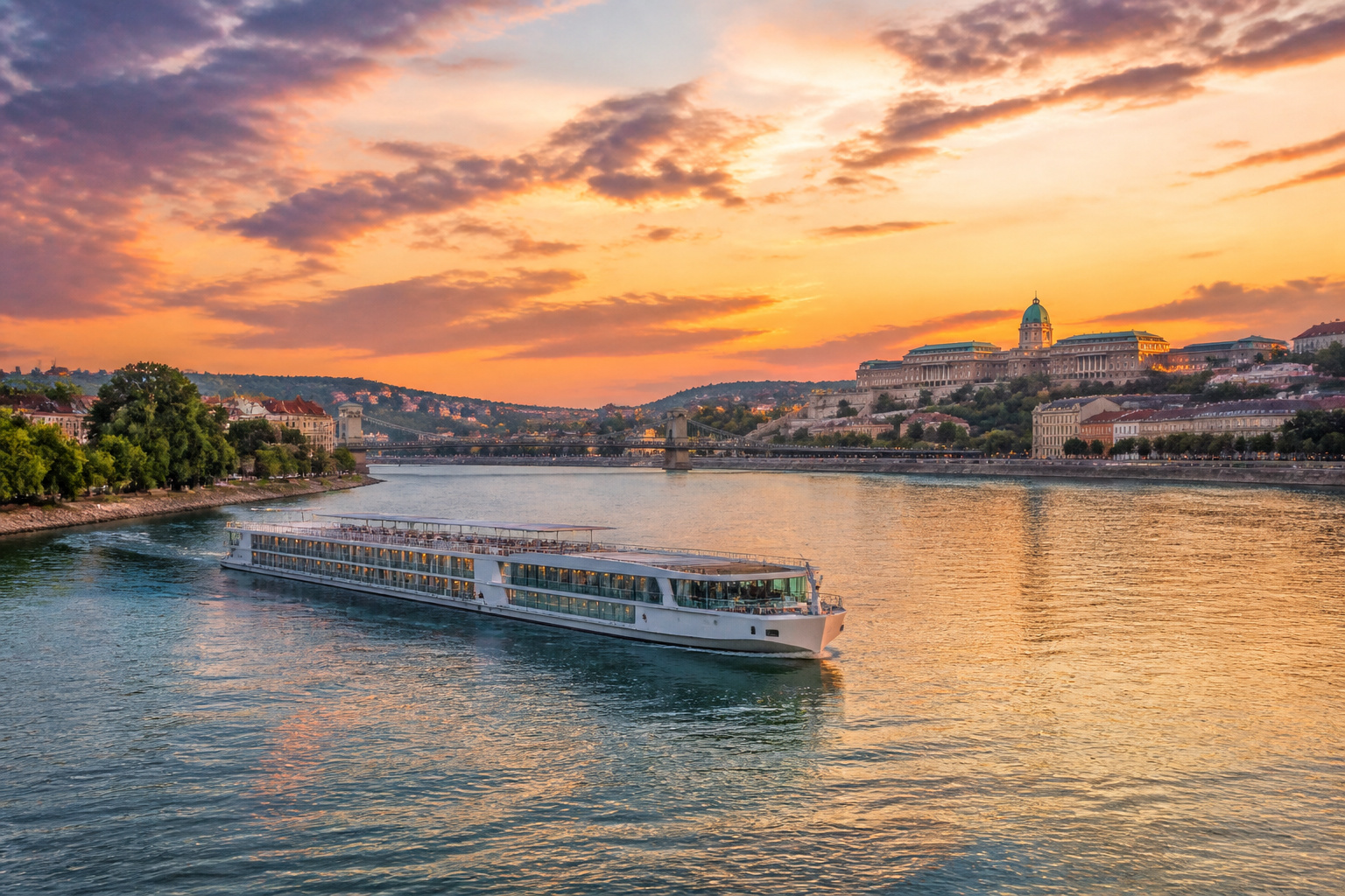 Croisiere sur le danube au coucher du soleil