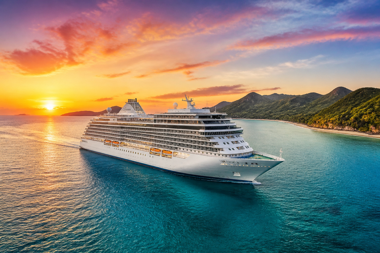 Croisiere majestueuse au coucher du soleil